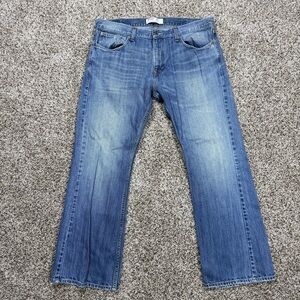 Levi's 507 Jeans Men's 38x30 Slim Bootcut Blue Light Wash Denim Western Cowboy